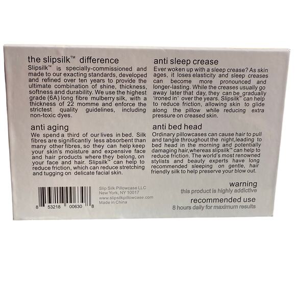 Slip White Queen Silk Pillowcase, Luxury, 20x30, NWT - Picture 5 of 6